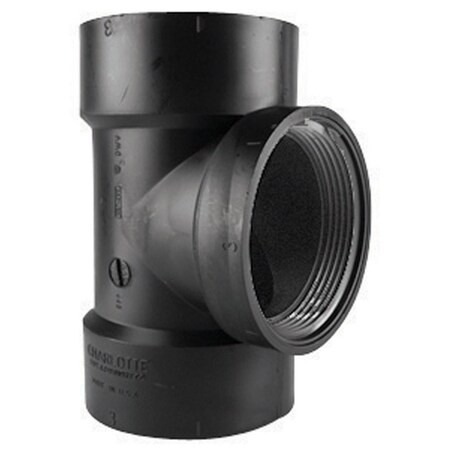 Homecare Products Schedule 40 3 in. Hub x 3 in. Dia. Hub ABS Flush Cleanout Tee, Black HO3302833